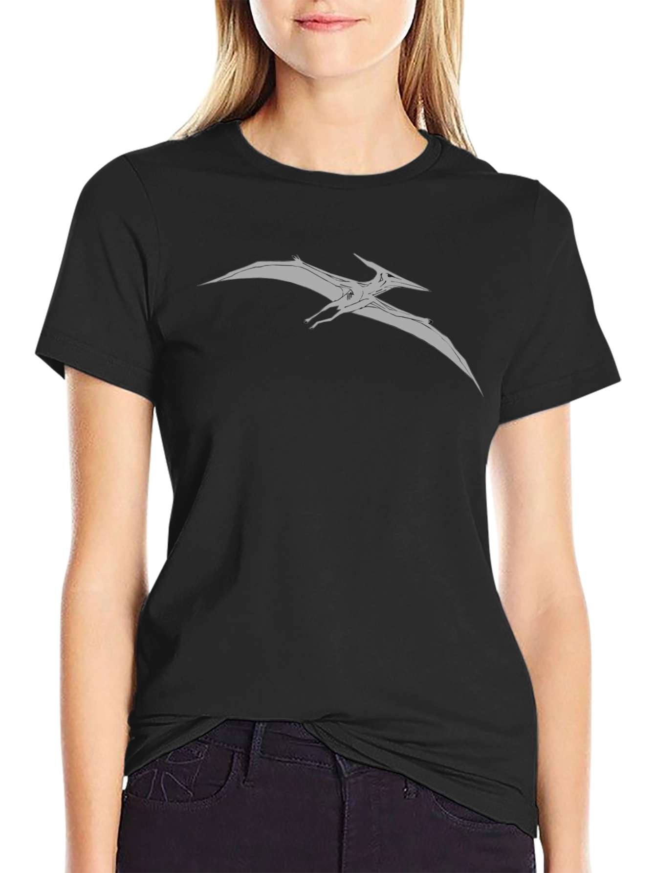 Pterodactyl Graphic Tee - Black Cotton Comfort