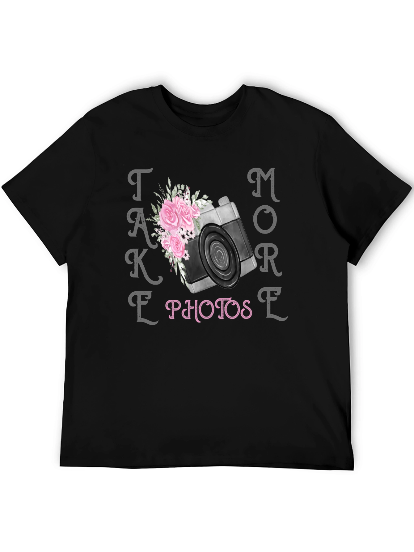 Take More Photos Floral Camera Graphic T-Shirt