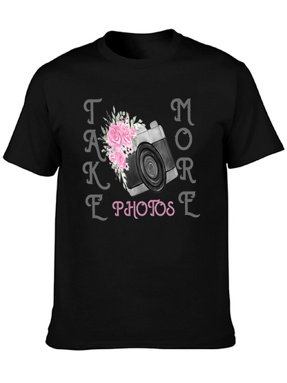 Take More Photos Floral Camera Graphic T-Shirt