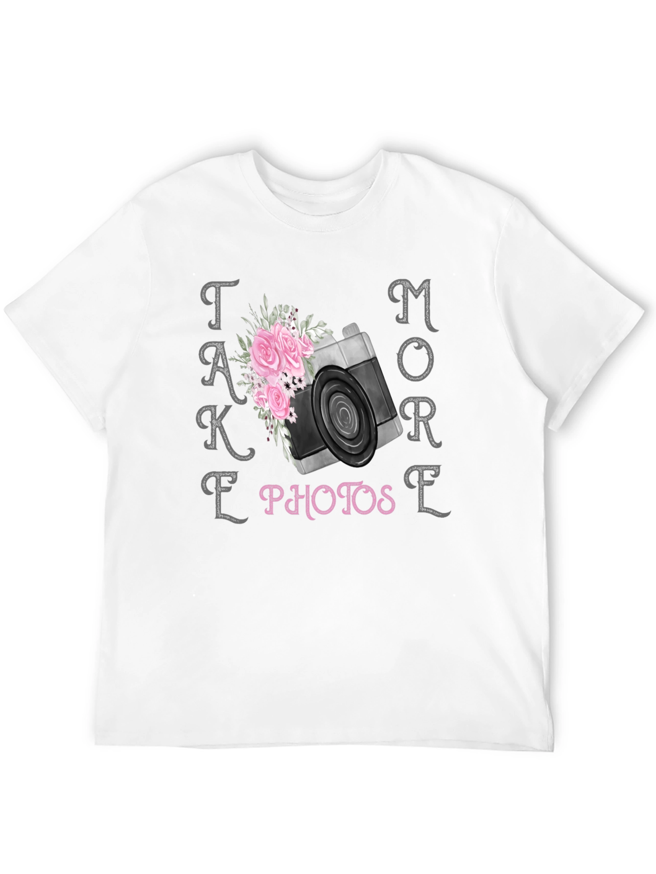 Take More Photos Floral Camera Graphic T-Shirt