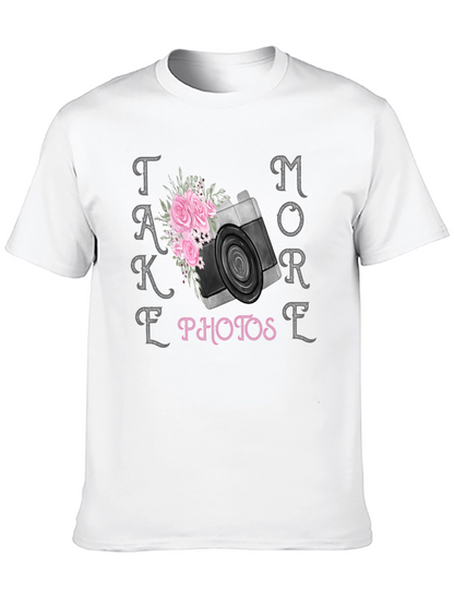 Take More Photos Floral Camera Graphic T-Shirt