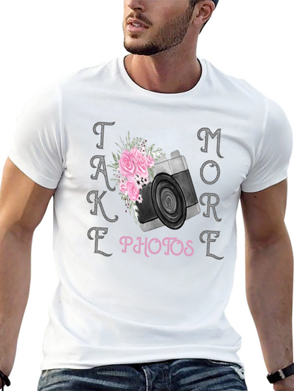 Take More Photos Floral Camera Graphic T-Shirt