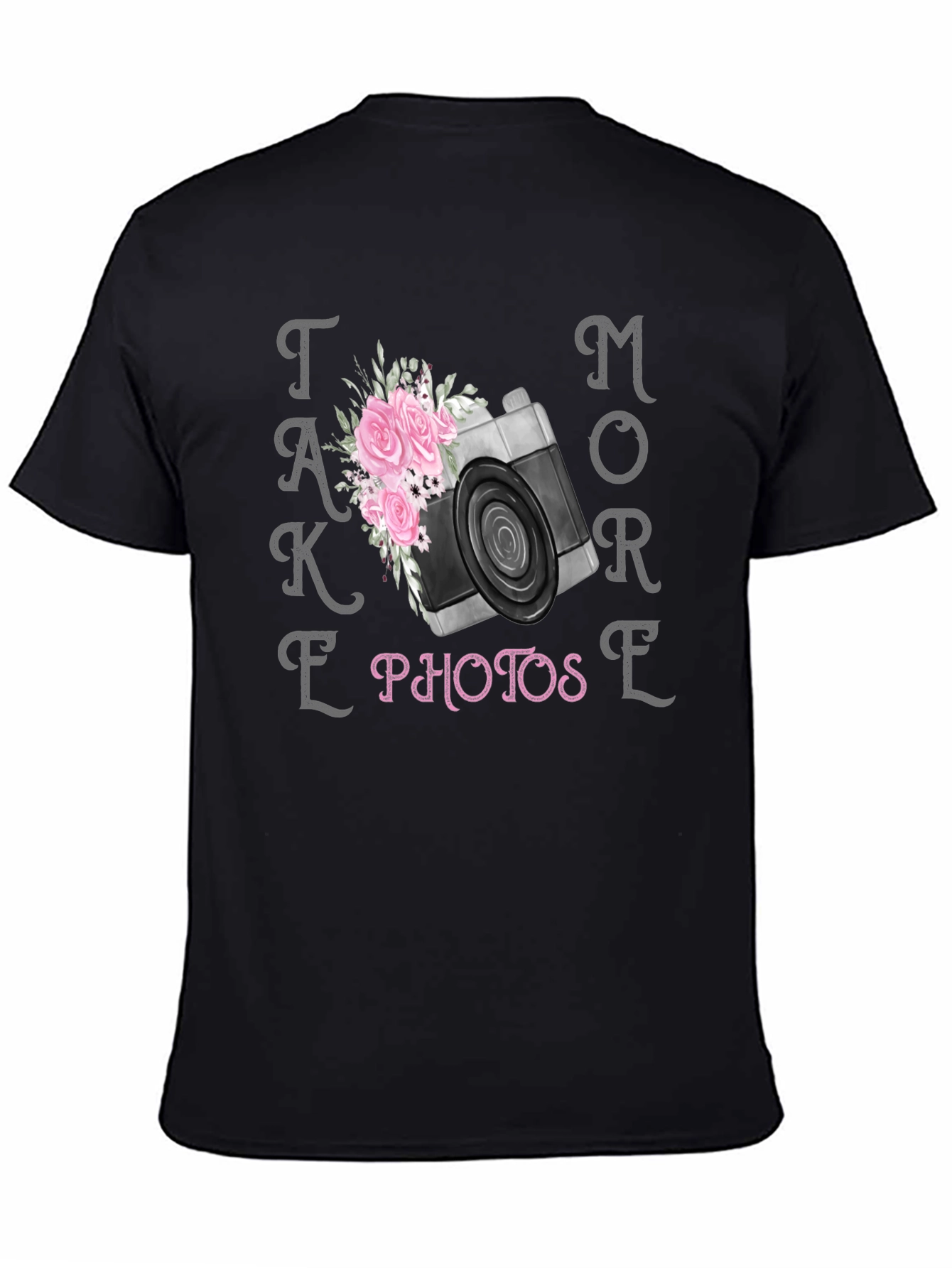 Take More Photos Floral Camera Graphic T-Shirt