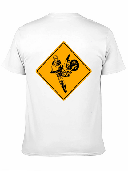 Motorcycle Stunt Warning Graphic T-Shirt