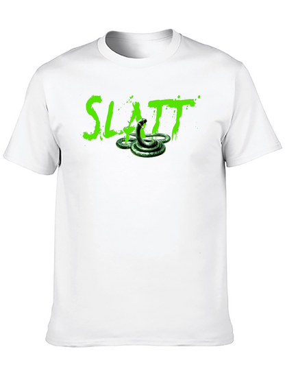 Slatt Snake Graphic Tee - Black Cotton T-Shirt