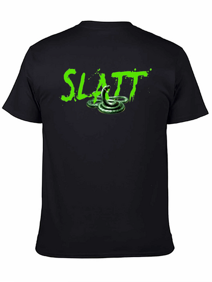 Slatt Snake Graphic Tee - Black Cotton T-Shirt