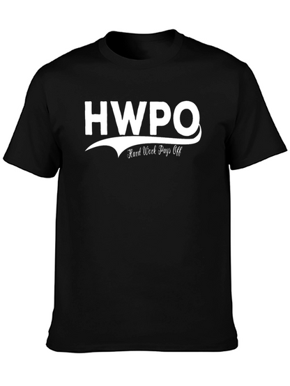 HWPO Hard Work Pays Off Black Graphic T-Shirt