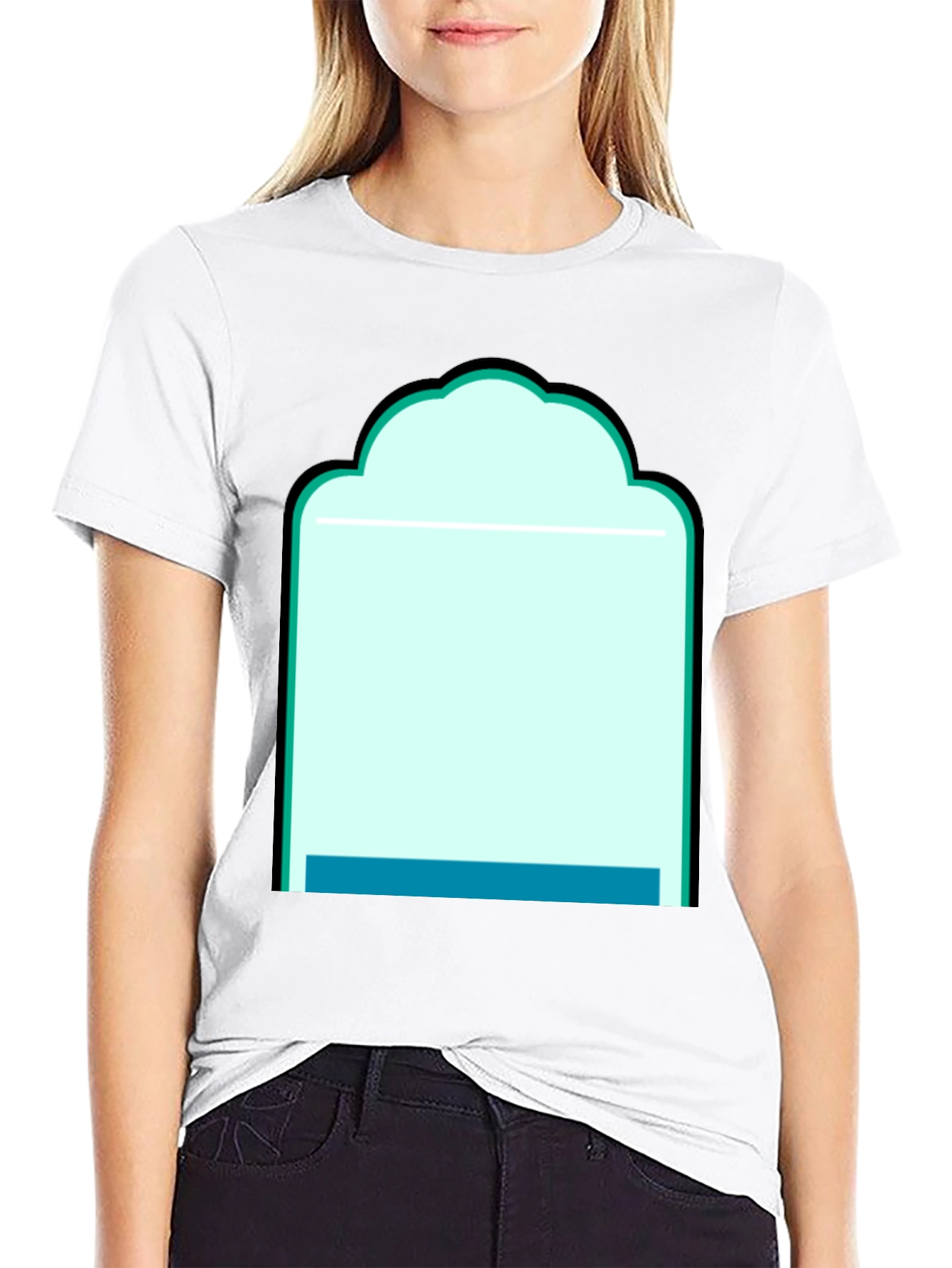Graphic Tee - Abstract Teal Window Design