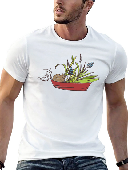 Cute Mouse & Flower Garden T-Shirt