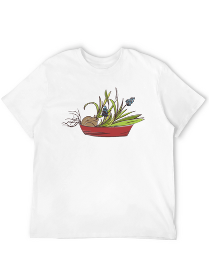 Cute Mouse & Flower Garden T-Shirt