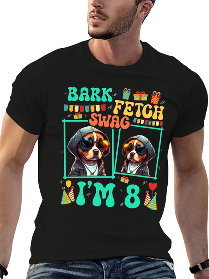 Bark Fetch Swag Im 8 Birthday Dog T-Shirt