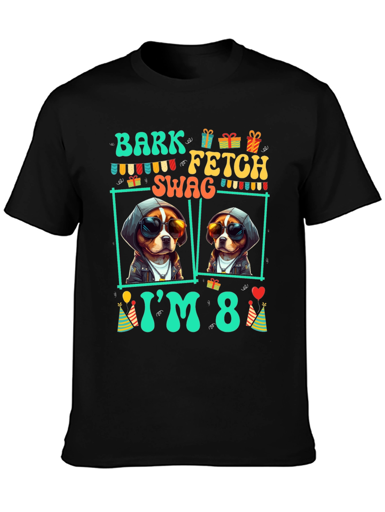 Bark Fetch Swag Im 8 Birthday Dog T-Shirt