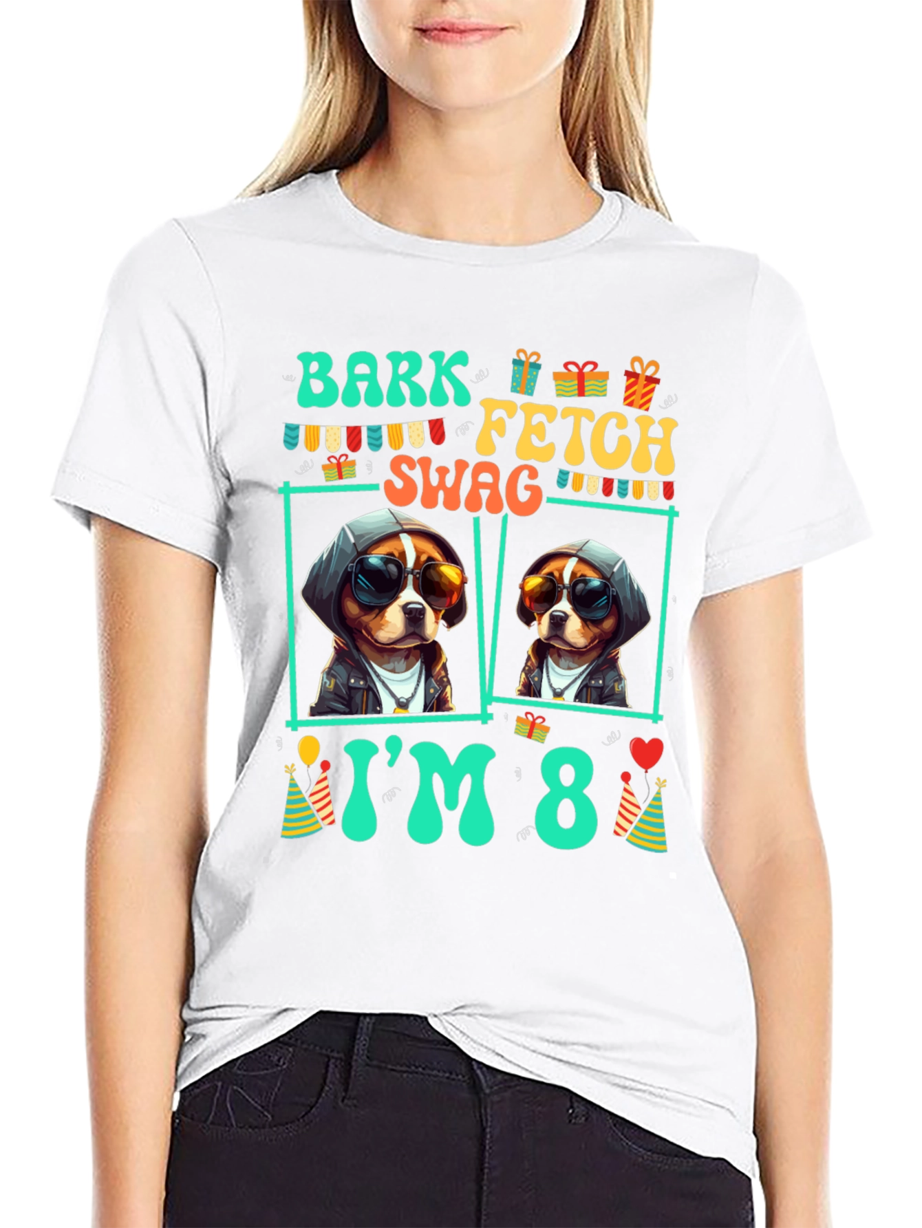 Bark Fetch Swag Im 8 Birthday Dog T-Shirt