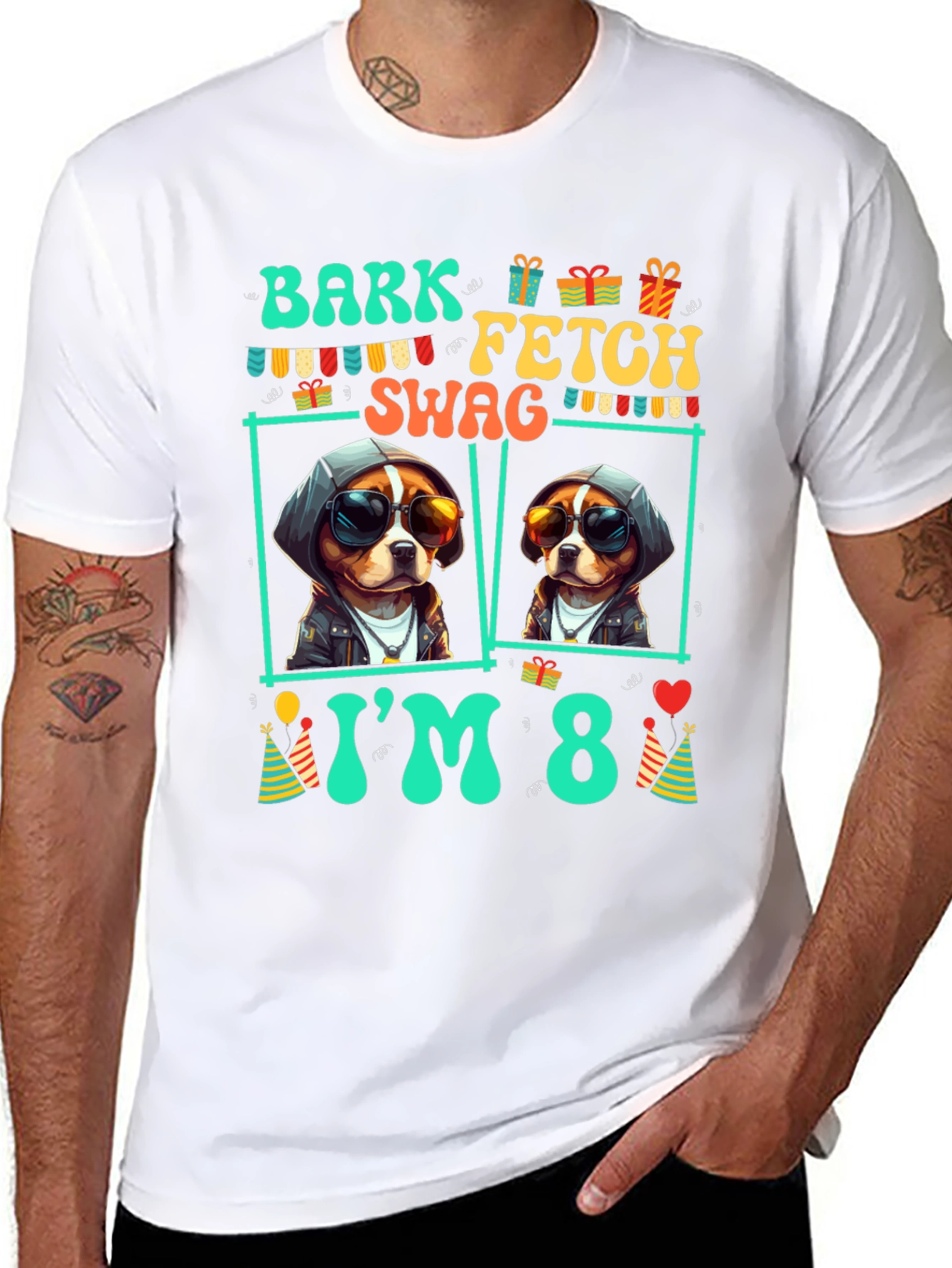 Bark Fetch Swag Im 8 Birthday Dog T-Shirt