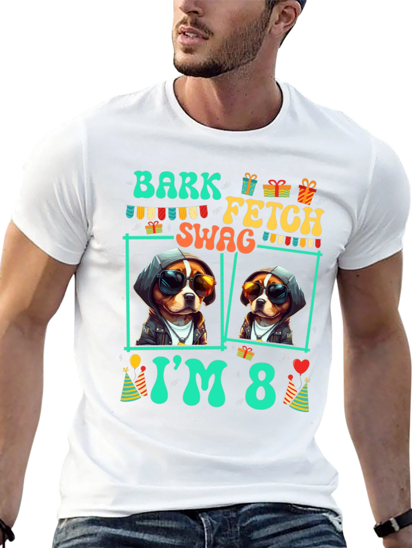 Bark Fetch Swag Im 8 Birthday Dog T-Shirt