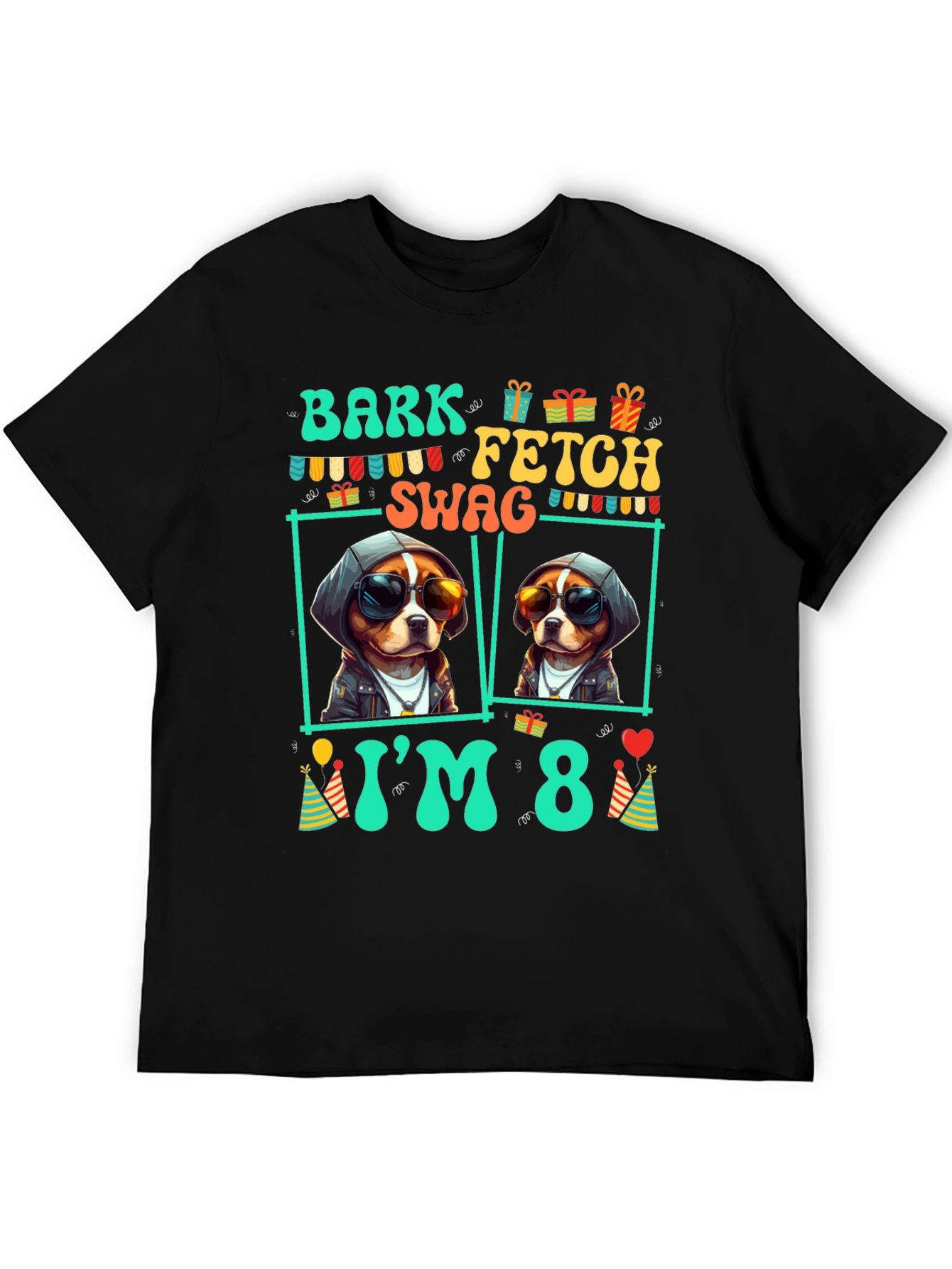 Bark Fetch Swag Im 8 Birthday Dog T-Shirt