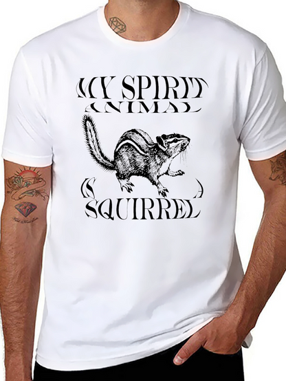 My Spirit Animal Squirrel Black Graphic Tee Shirt