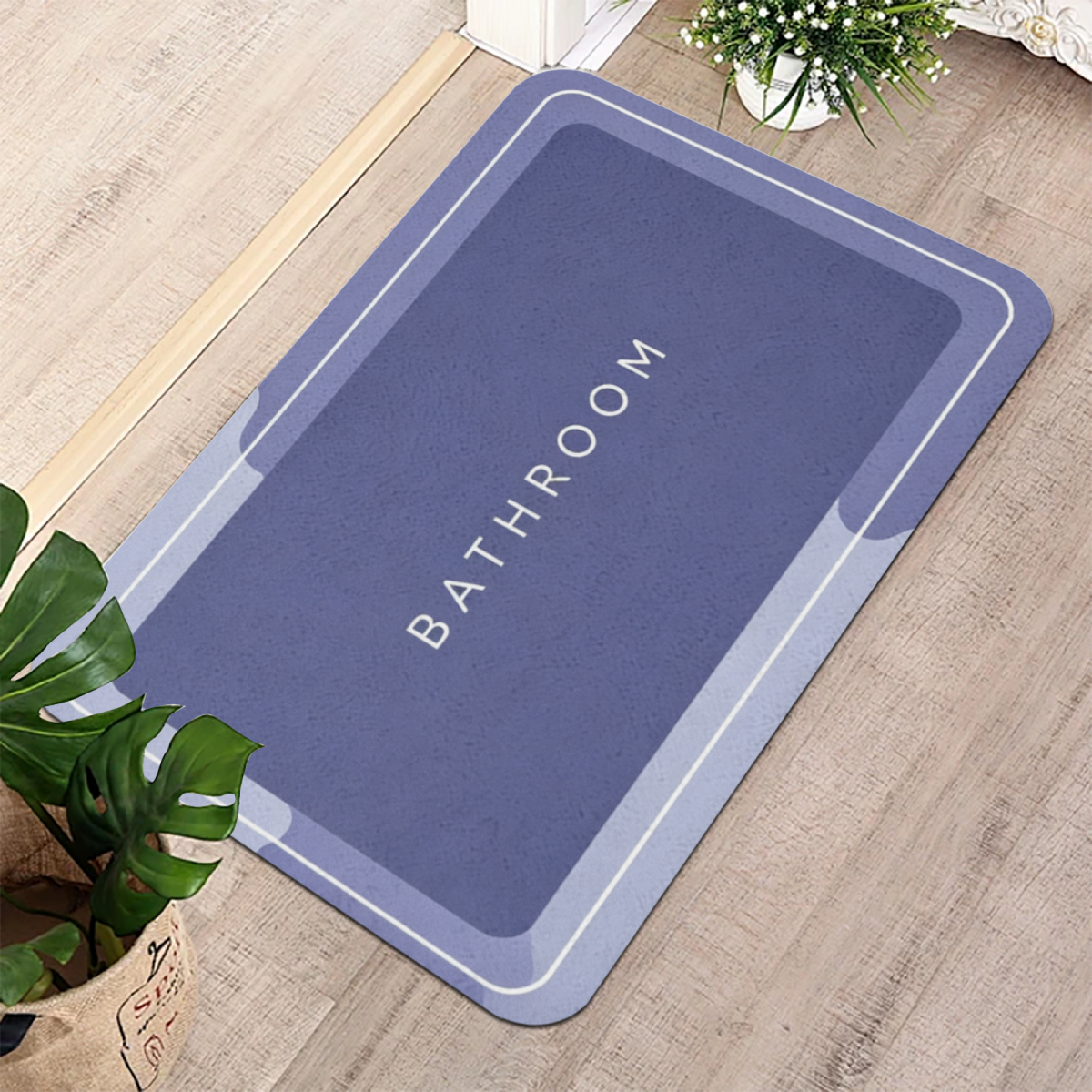 Minimal BATHROOM Letter Print Diatomite Absorbent Mat