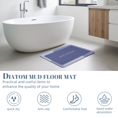 Minimal BATHROOM Letter Print Diatomite Absorbent Mat
