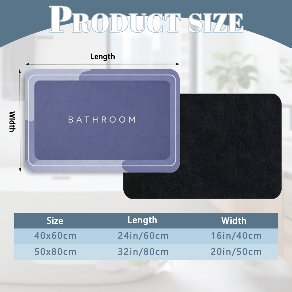 Minimal BATHROOM Letter Print Diatomite Absorbent Mat