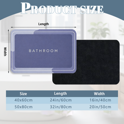 Minimal BATHROOM Letter Print Diatomite Absorbent Mat
