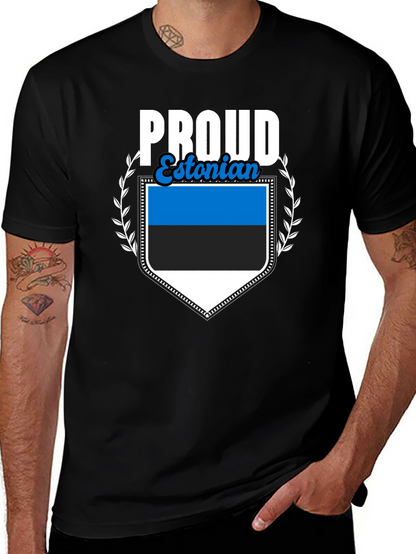 Proud Estonian Flag Graphic T-Shirt