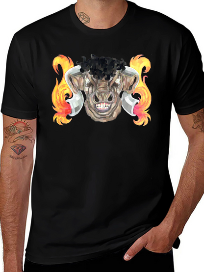 Fiery Bull Graphic Tee - Unleash Your Inner Beast!