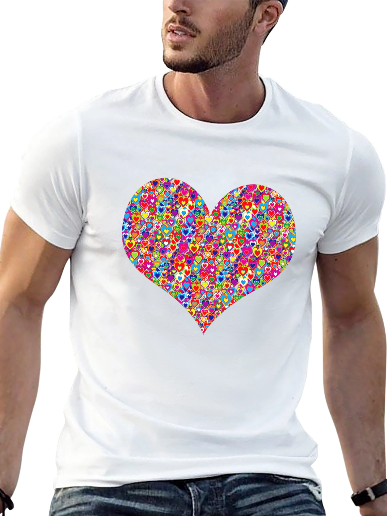 Heart Pattern Mens T-Shirt