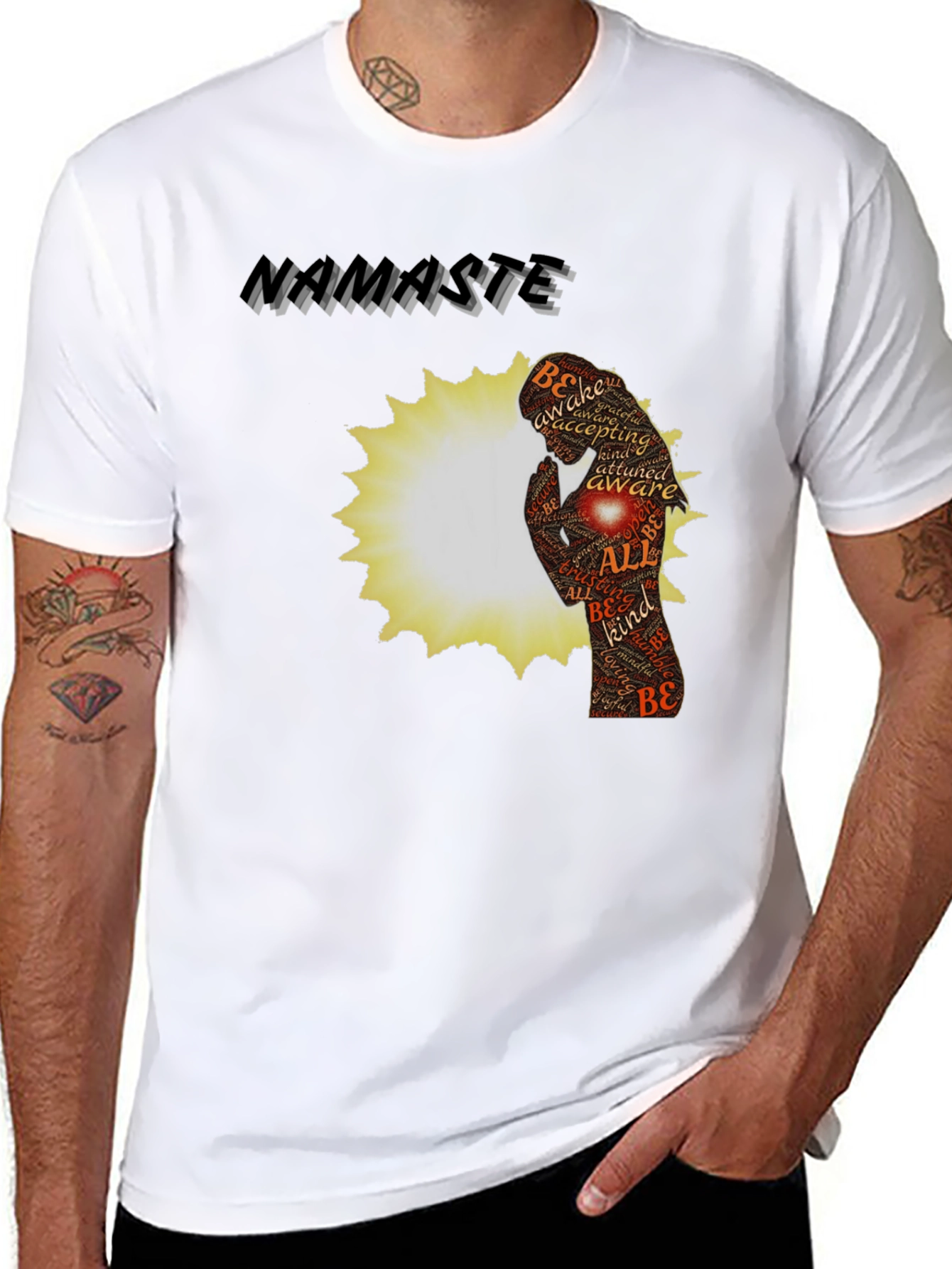 Namaste Yoga Meditation Graphic T-Shirt