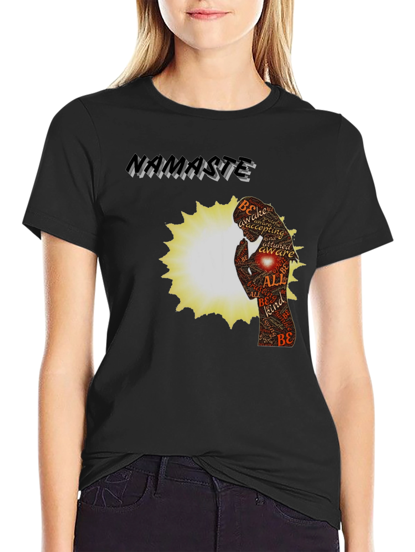 Namaste Yoga Meditation Graphic T-Shirt