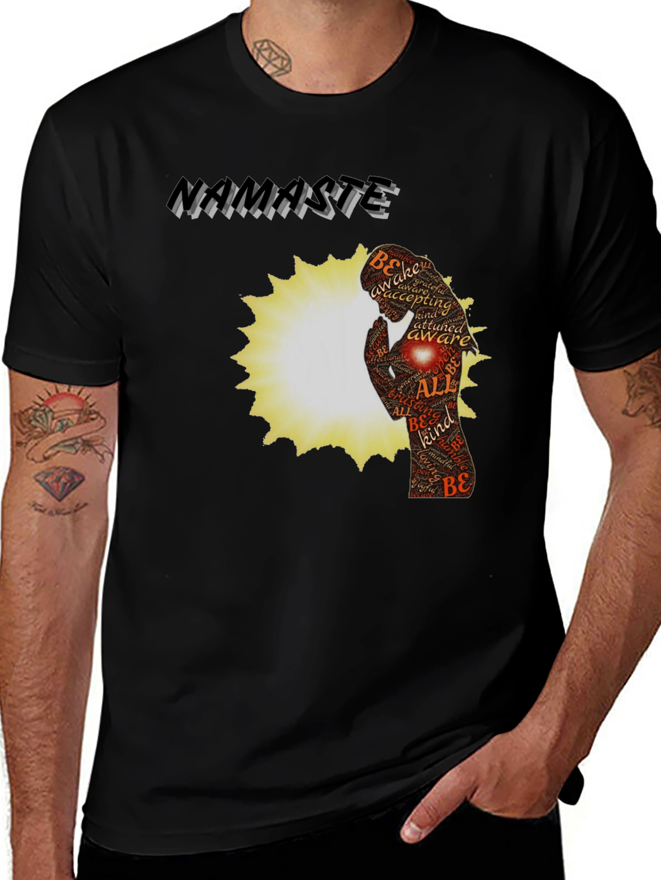 Namaste Yoga Meditation Graphic T-Shirt