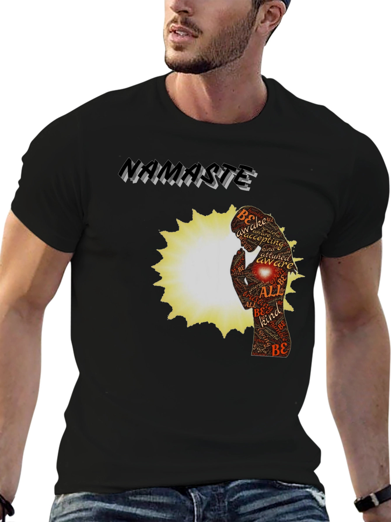 Namaste Yoga Meditation Graphic T-Shirt