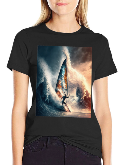 Wave Rider Tee - Black Graphic T-Shirt