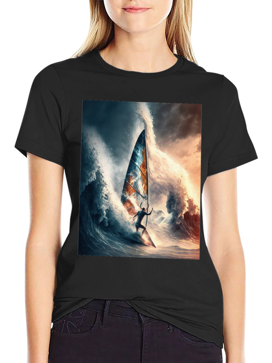 Wave Rider Tee - Black Graphic T-Shirt