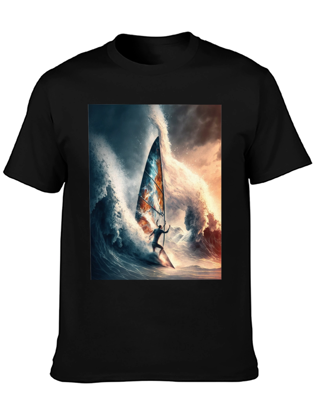 Wave Rider Tee - Black Graphic T-Shirt
