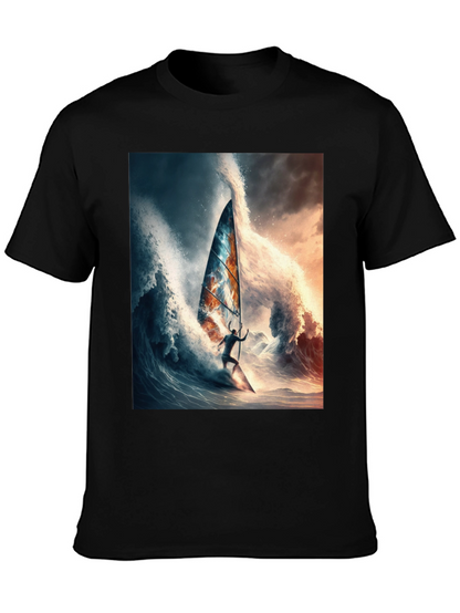 Wave Rider Tee - Black Graphic T-Shirt