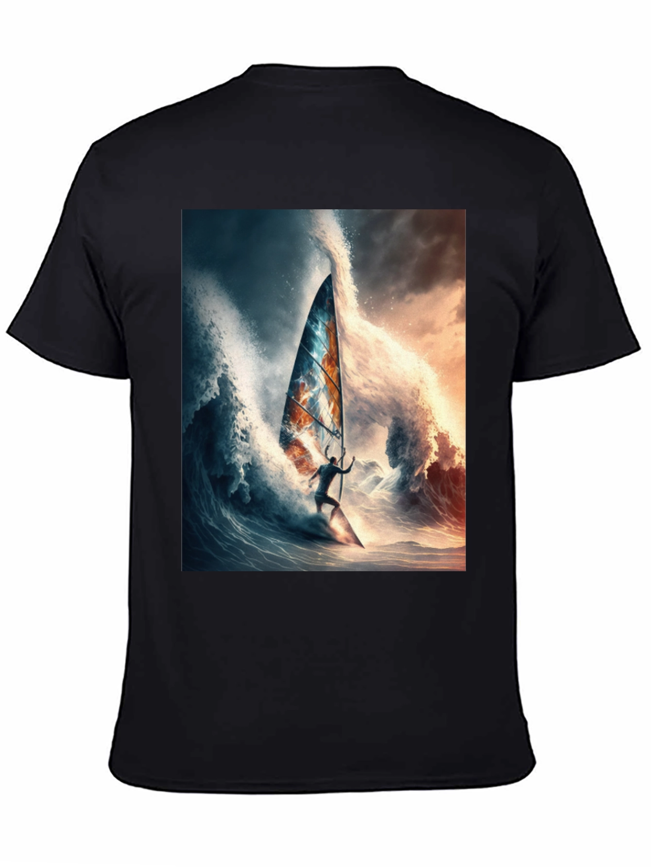 Wave Rider Tee - Black Graphic T-Shirt