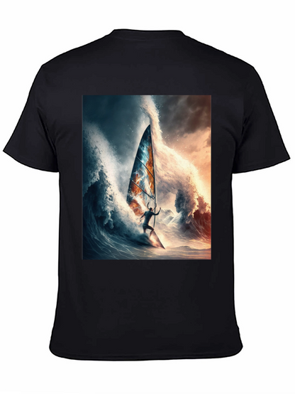 Wave Rider Tee - Black Graphic T-Shirt