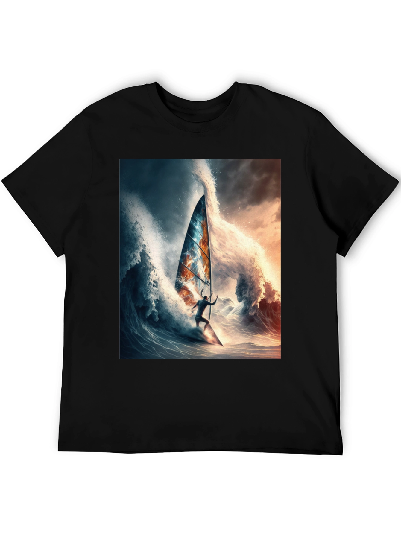 Wave Rider Tee - Black Graphic T-Shirt