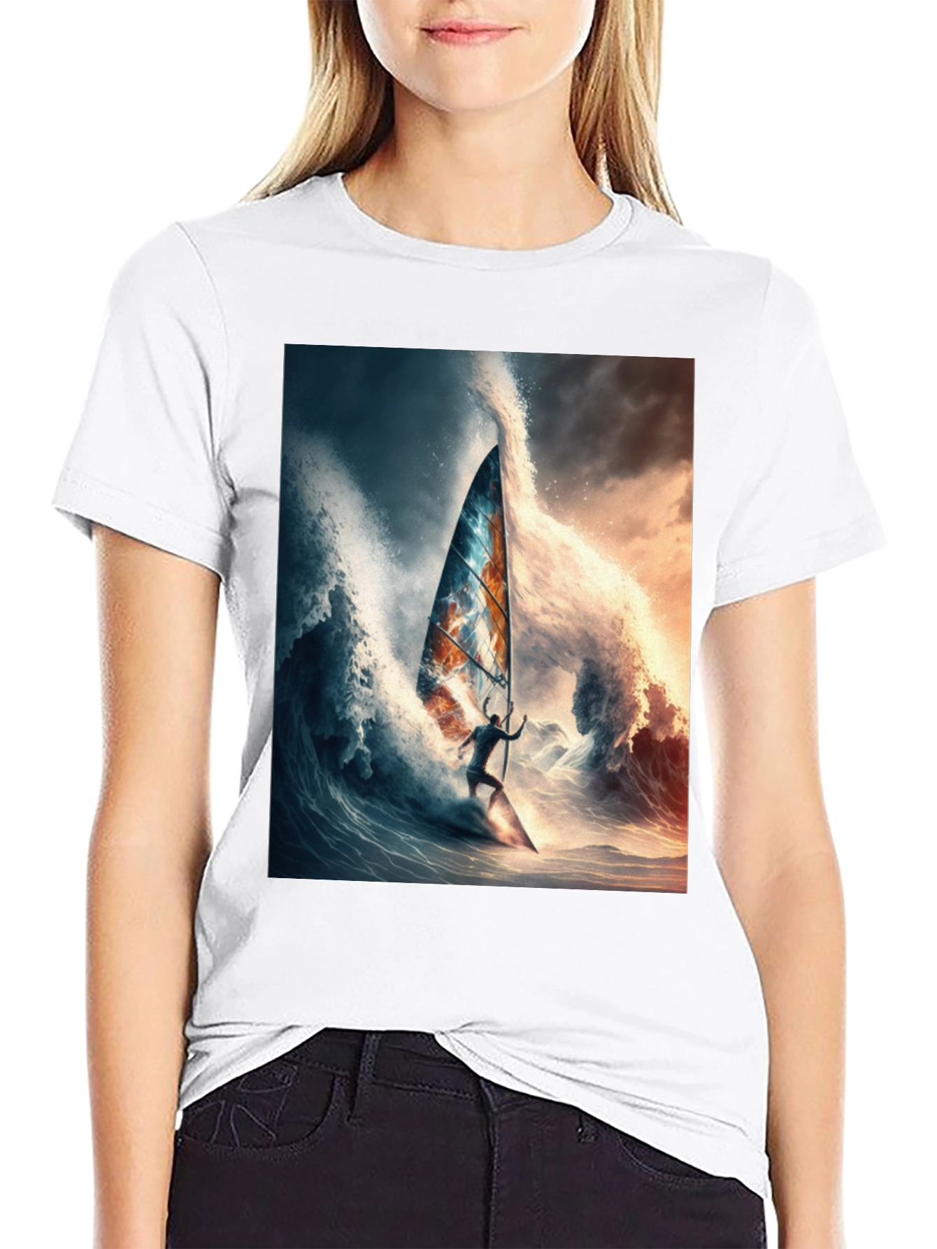 Wave Rider Tee - Black Graphic T-Shirt