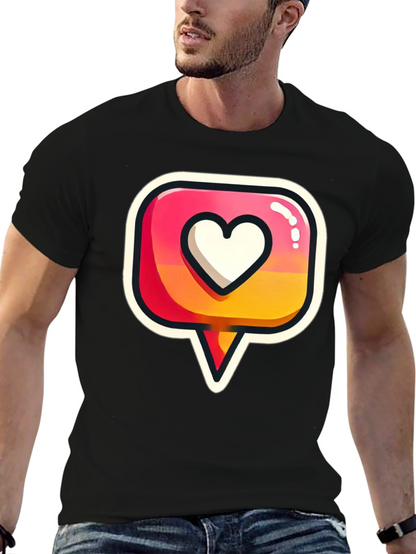Heart Icon Graphic Tee - Trendy Black T-Shirt