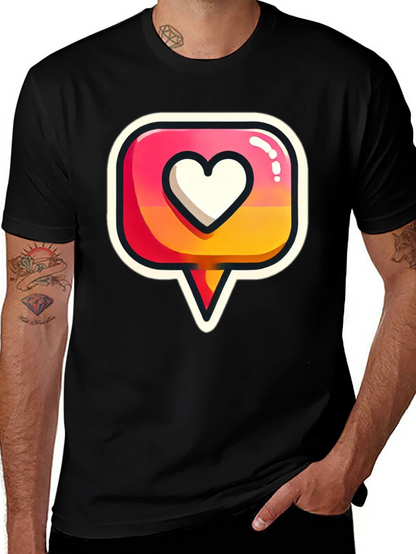 Heart Icon Graphic Tee - Trendy Black T-Shirt