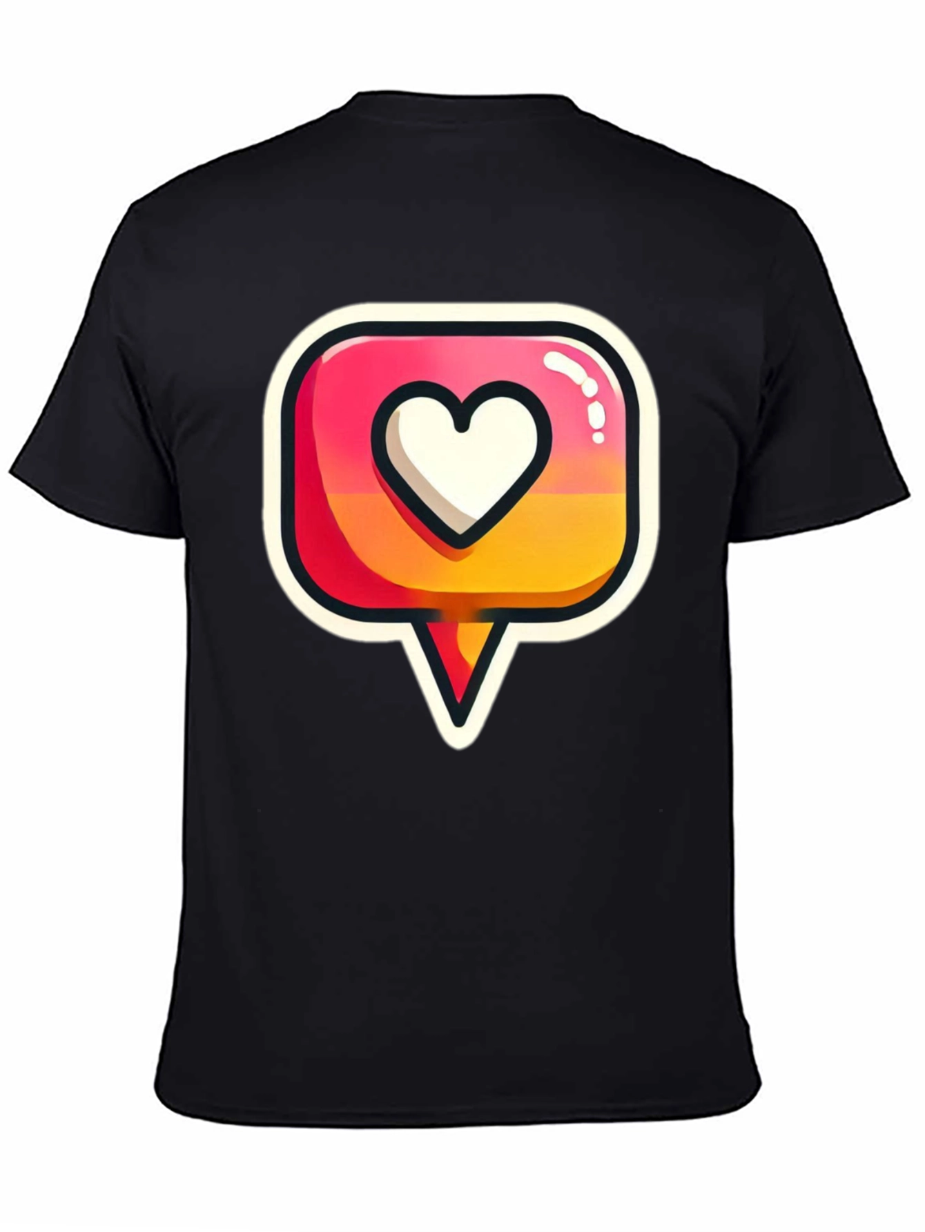 Heart Icon Graphic Tee - Trendy Black T-Shirt