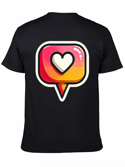 Heart Icon Graphic Tee - Trendy Black T-Shirt