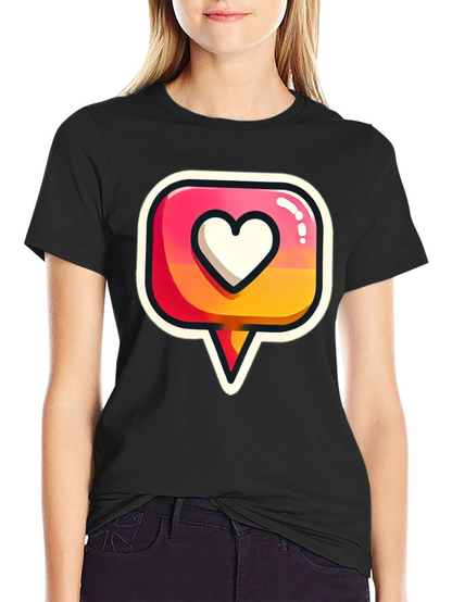 Heart Icon Graphic Tee - Trendy Black T-Shirt
