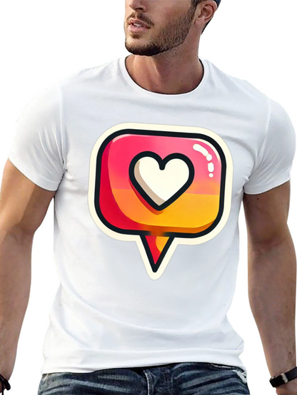 Heart Icon Graphic Tee - Trendy Black T-Shirt