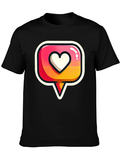 Heart Icon Graphic Tee - Trendy Black T-Shirt