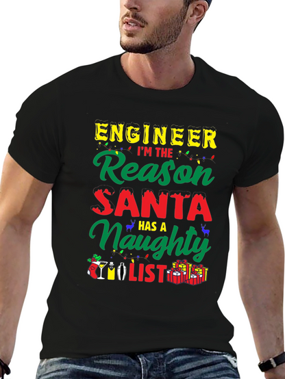 Engineer Naughty List Christmas T-Shirt