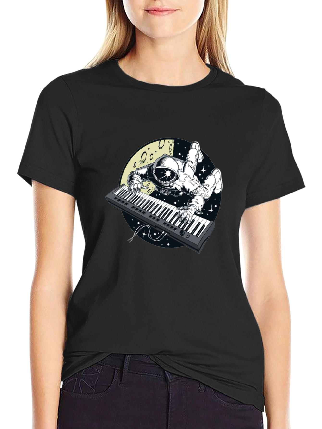 Astronaut Keyboard Player Graphic Tee