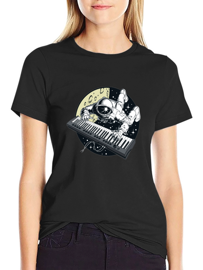 Astronaut Keyboard Player Graphic Tee